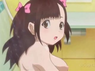 Badkamer anime seks video- met onschuldig tiener naakt kindje